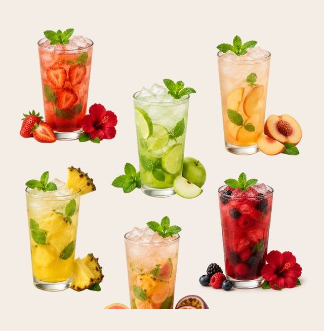 Mojito ve mocktail bardakları
